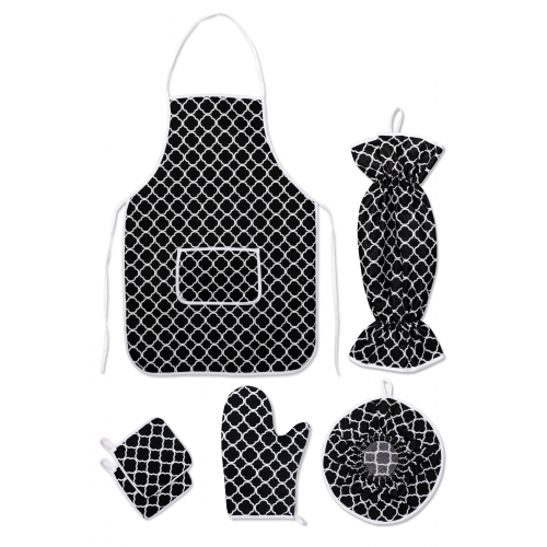 6 Parça Mutfak Seti & Mutfak önlüğü , Fırın Eldiveni , 2li Tutacak , Organizer Poşetlik , Demlematik