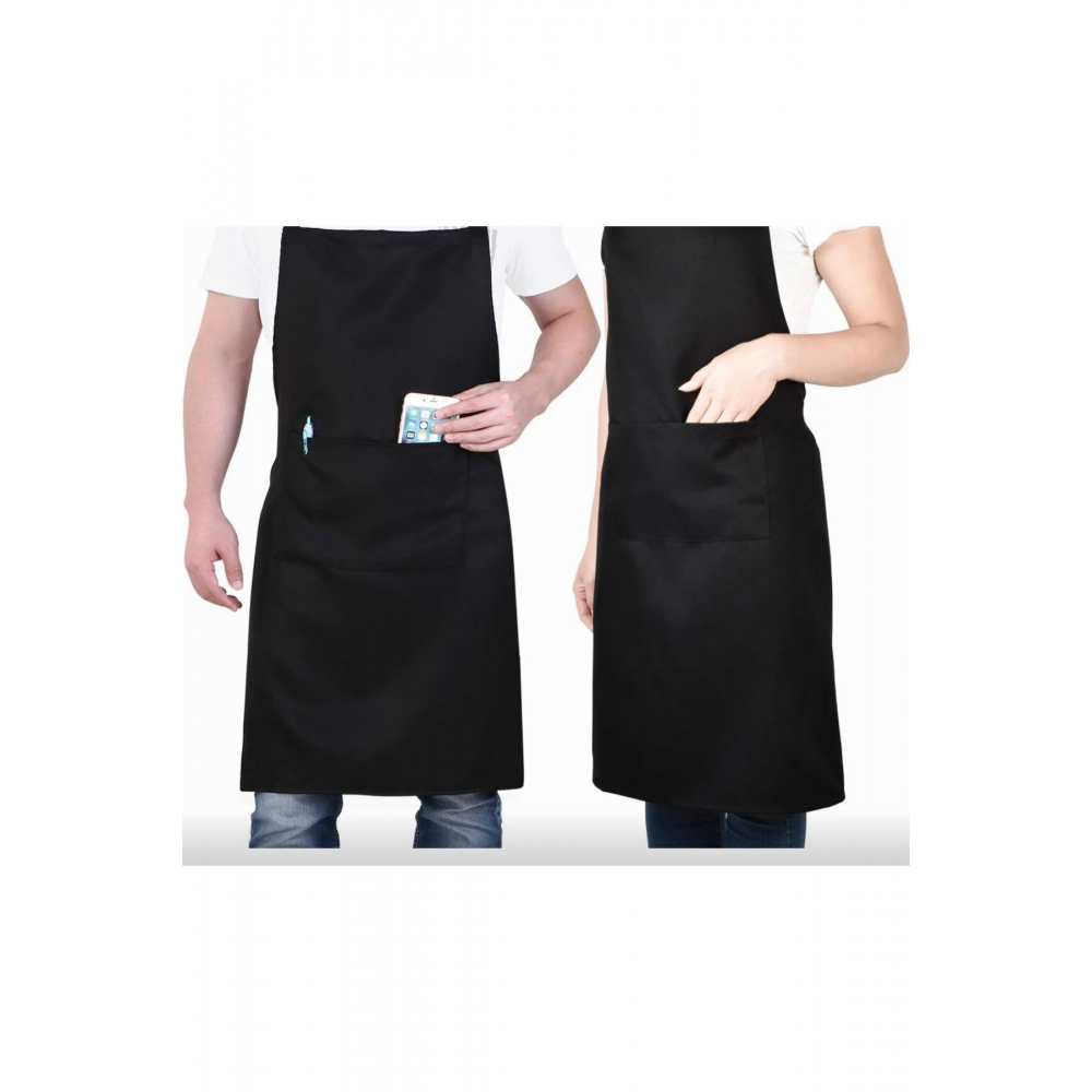 Cepli Şef Garson Kafe Aşçı Barista Siyah Önlük Mutfak Önlüğü Masterchef Cafe Apron Restaurant