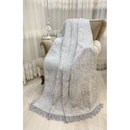 Lüks Pamuklu Koltuk-çekyat Örtüsü Gri Rengi 170x220 Çift Taraflı Terletmez Kaymaz Toplanmz