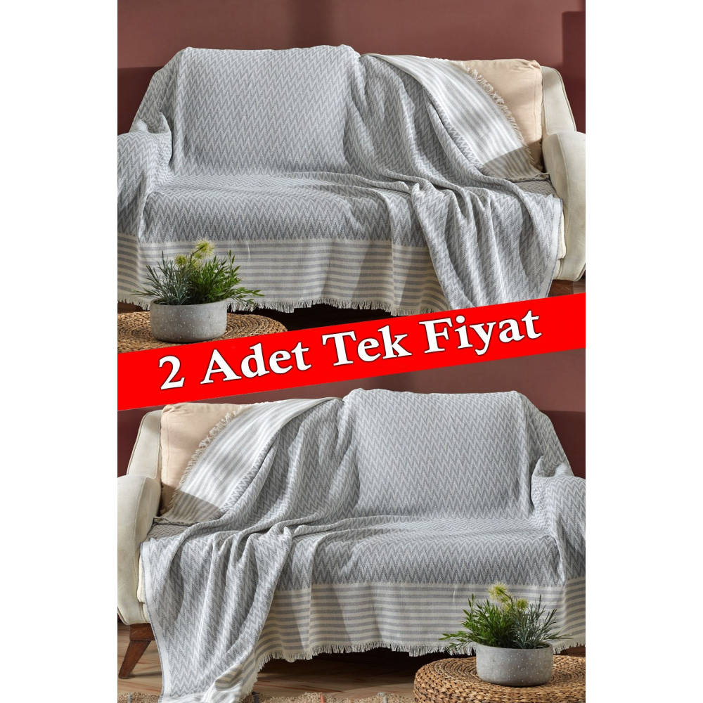 Trio Ikili Set Kızılcabölük Dokuma Koltuk Örtüsü Seti 170x210cm