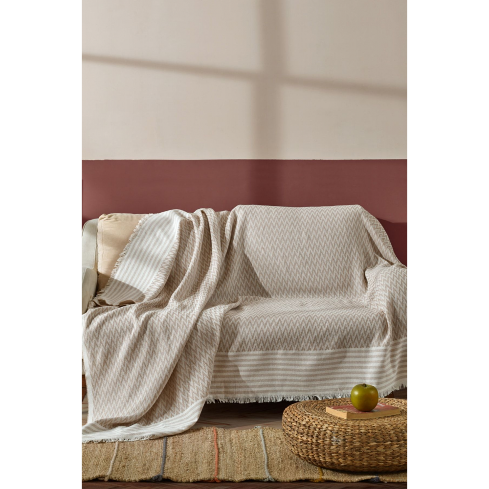 Trio Natural Keten Koltuk Örtüsü | Koltuk Şalı