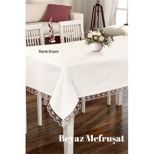 Dertsiz Masa Örtüsü Güpürlü Kdk Kumaş