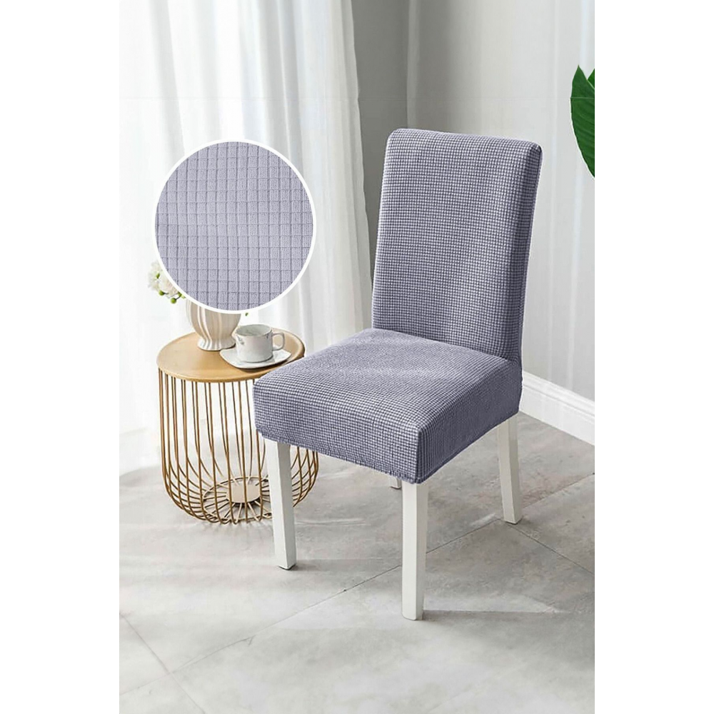 Gri Sandalye Kılıfı Yıkanabilir Likralı Esnek Lastikli Sandalye Örtü