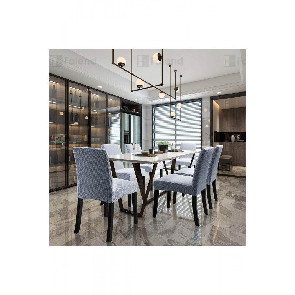 Gri Sandalye Kılıfı Yıkanabilir Likralı Esnek Lastikli Sandalye Örtü