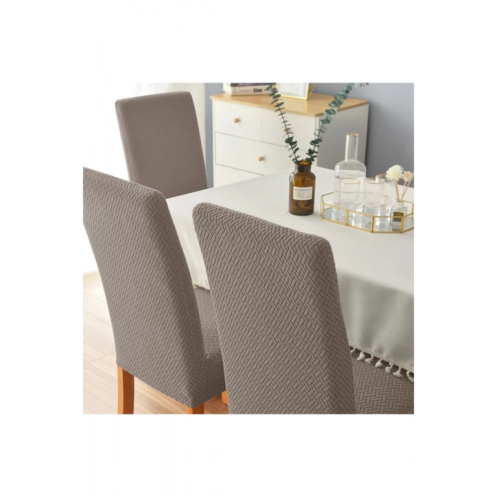 Yüksek Kaliteli Sandalye Kılıfı, Sandalye Örtüsü, Lastikli, Likralı , Yıkanabılır 1 Adet Vizon Renk