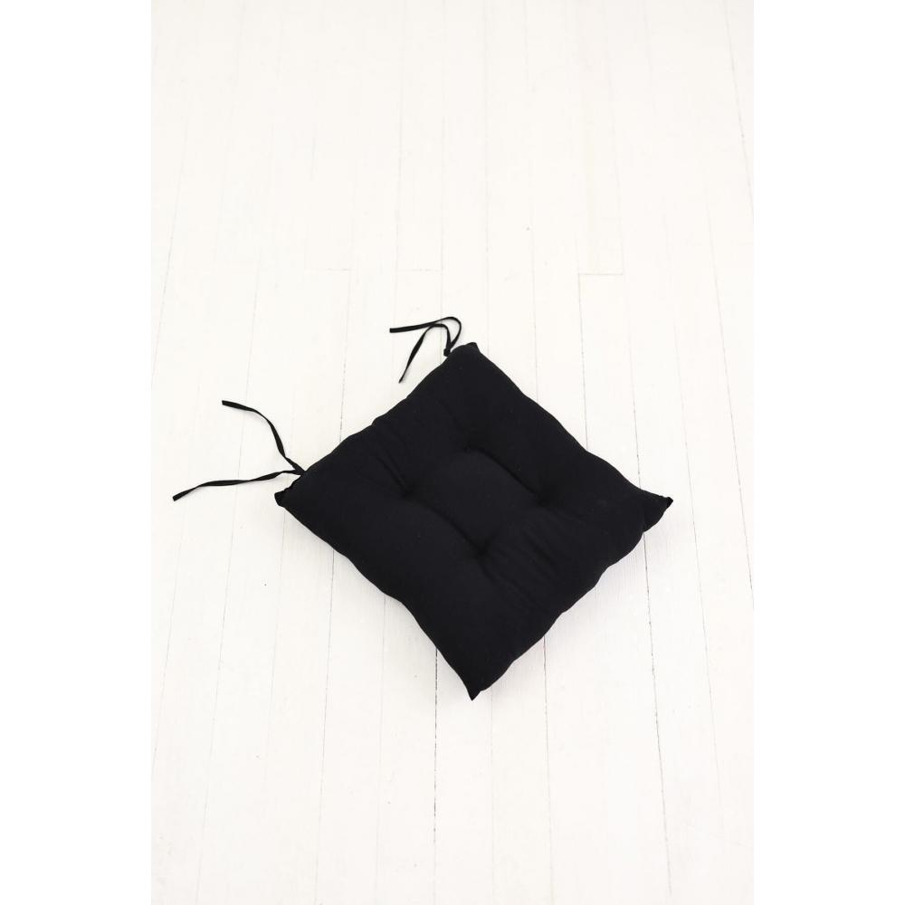 Pofuduk Siyah Kare Sandalye Minderi 40 X 40 Cm