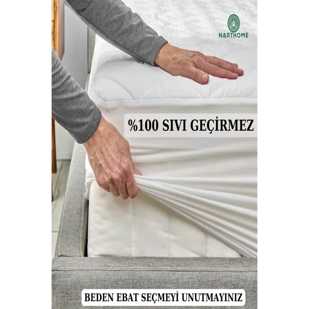 Kapitone Fitted %100 Su Sıvı Geçirmez Pamuk Alez Yatak Koruyucu Kapitoneli Yatak Alezi 9 Ebat