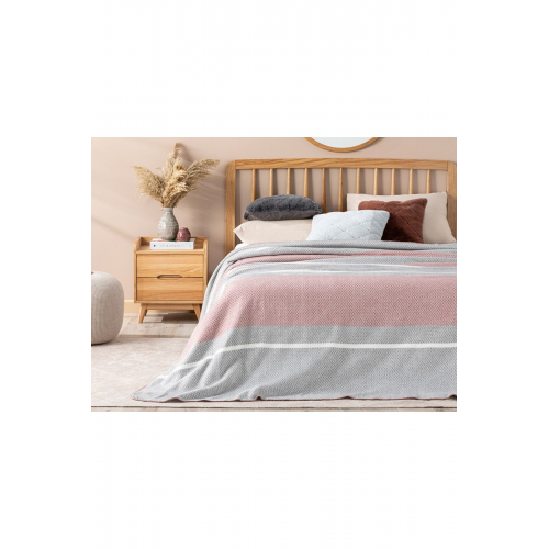 Barleycorn Scotch Çift Kişilik Battaniye 200x220 Cm Gül Kurusu