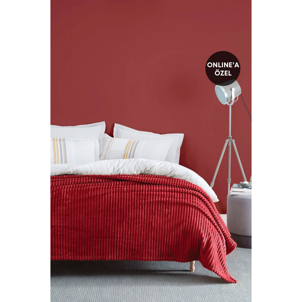 Holly Wellsoft Çift Kişilik Battaniye - Kiremit