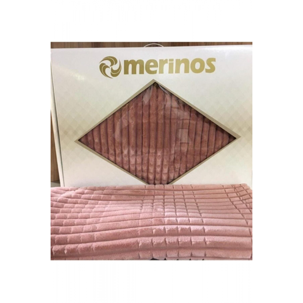 Modern Line 3 Parça Battaniye Seti - Pudra