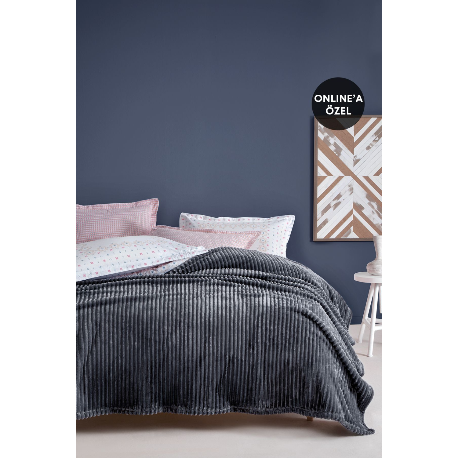 Holly Wellsoft Tek Kişilik Battaniye - Antrasit