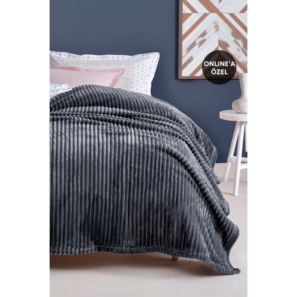 Holly Wellsoft Tek Kişilik Battaniye - Antrasit