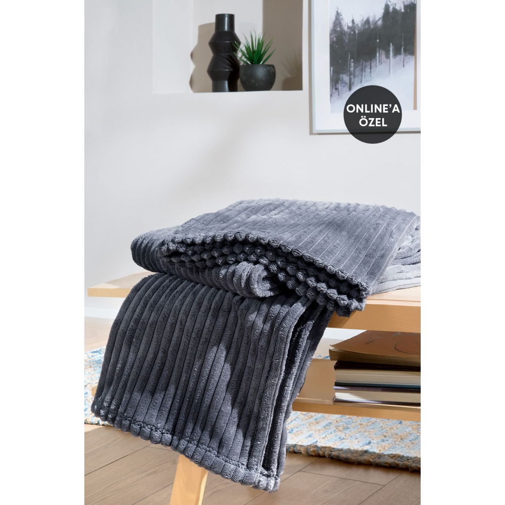 Holly Wellsoft Tv Battaniyesi 140x190 Cm - Antrasit