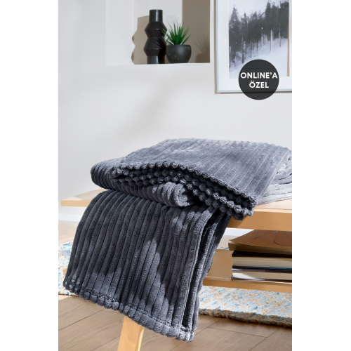 Holly Wellsoft Tv Battaniyesi 140x190 Cm - Antrasit