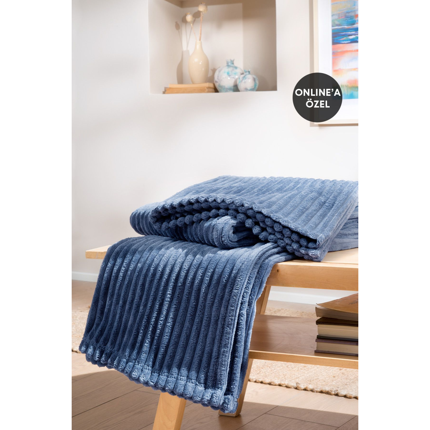 Holly Wellsoft Tv Battaniyesi 140x190 Cm - Indigo