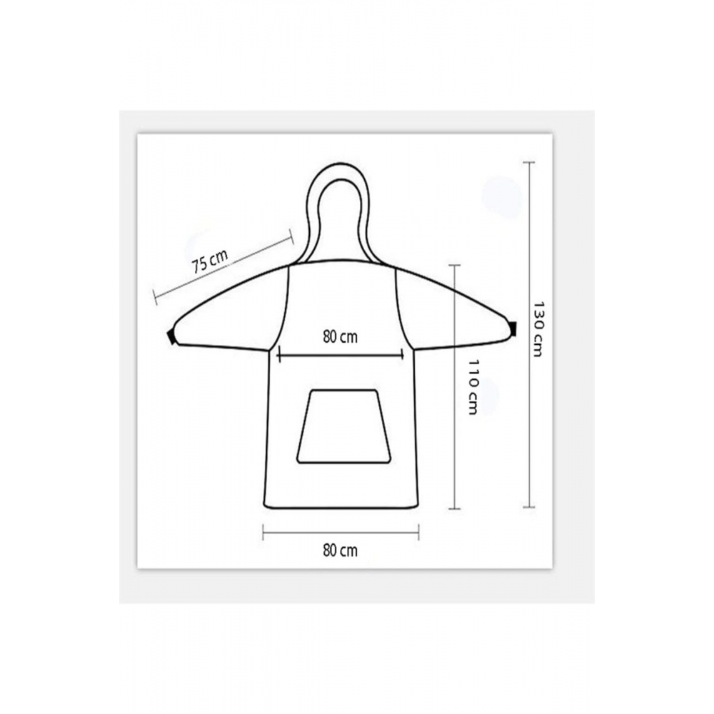 Wellsoft Kapşonlu Giyilebilir Tv Battaniyesi Unisex Over Size - Antrasit