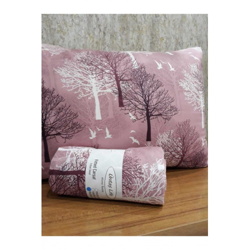 Pembe Life Battal Çift Kişilik Lastikli Çarşaf Takımı Ecpembeağaç