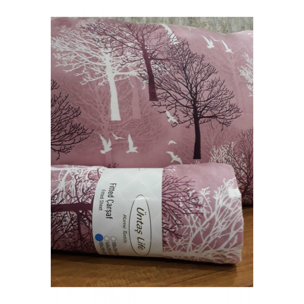 Pembe Life Battal Çift Kişilik Lastikli Çarşaf Takımı Ecpembeağaç