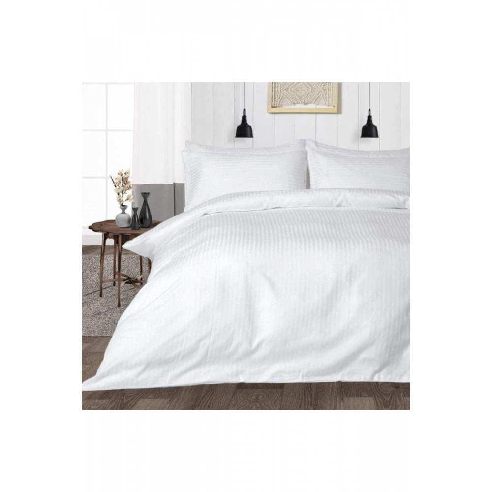 Çift Kişilik Çizgili Pamuk Saten Otel Nevresim Takımı