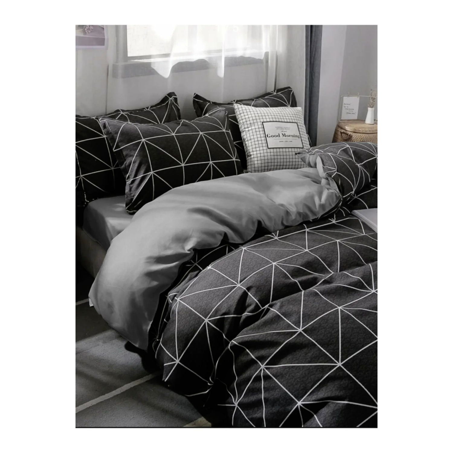 Çarşafı Lastikli Çift Taraflı Çift Kişilik Nevresim Takımı