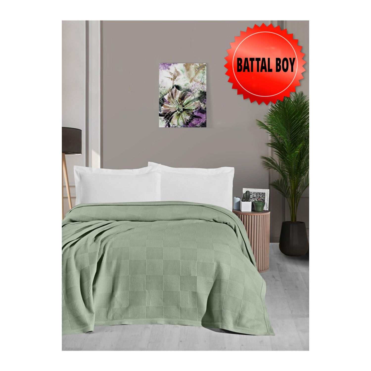 Waflle Desenli Pike Battaniye %100 Pamuk Kalın İplik Yumuşak Battal Boy 240 x 260