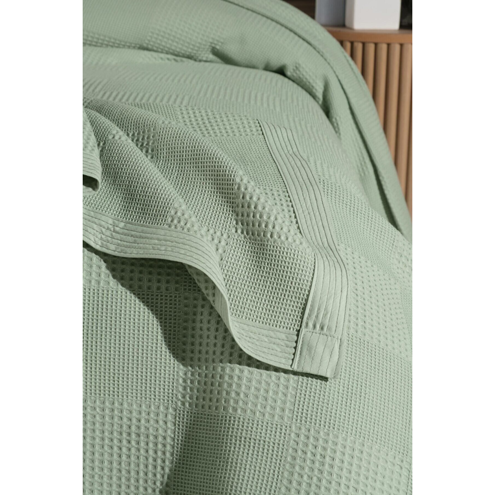 Waflle Desenli Pike Battaniye %100 Pamuk Kalın İplik Yumuşak Battal Boy 240 x 260