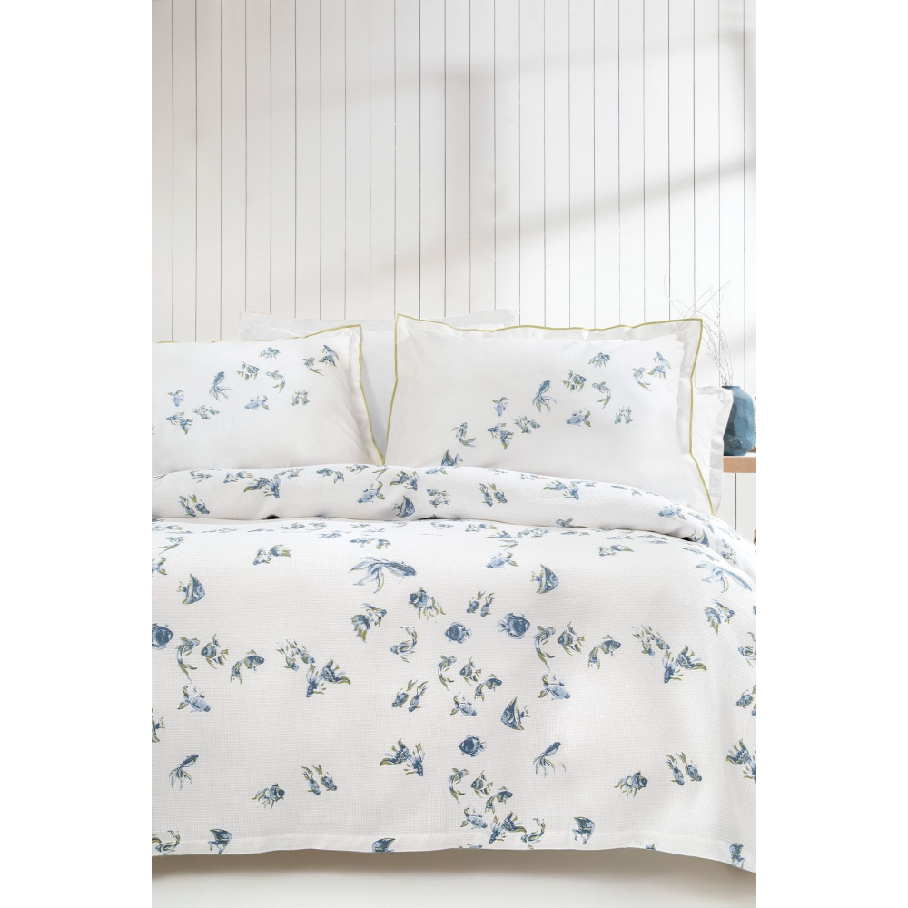 Betta Çift Kişilik Pike Takımı - Mavi