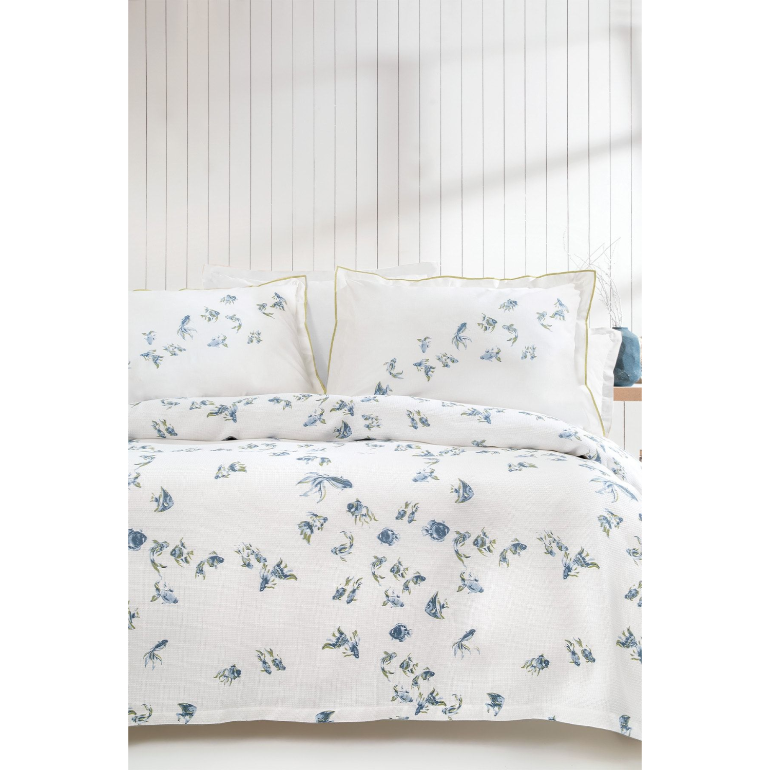 Betta Çift Kişilik Pike Takımı - Mavi