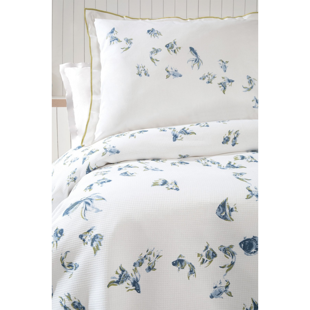 Betta Çift Kişilik Pike Takımı - Mavi