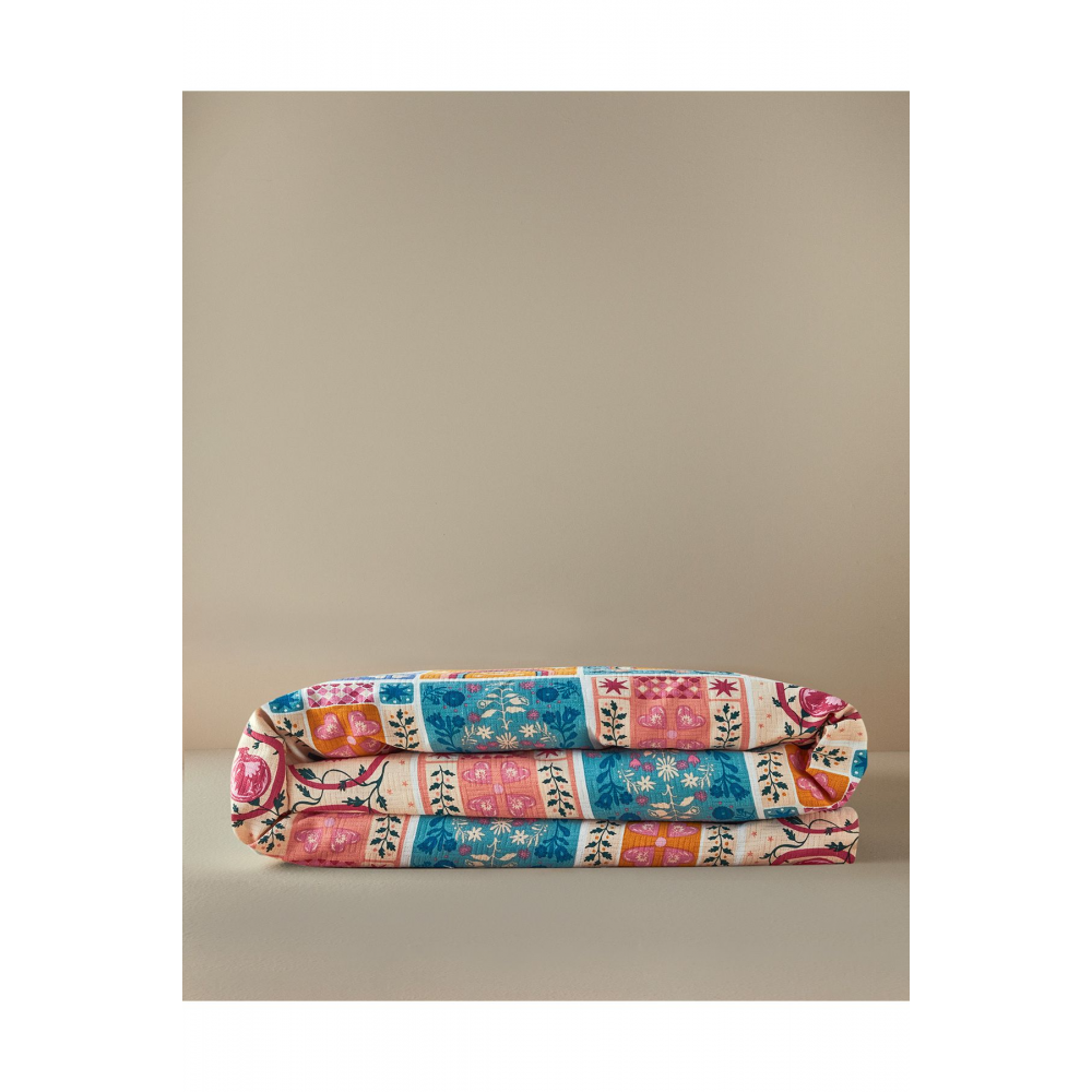Patchwork Harmony Tek Kişilik Pike Pembe