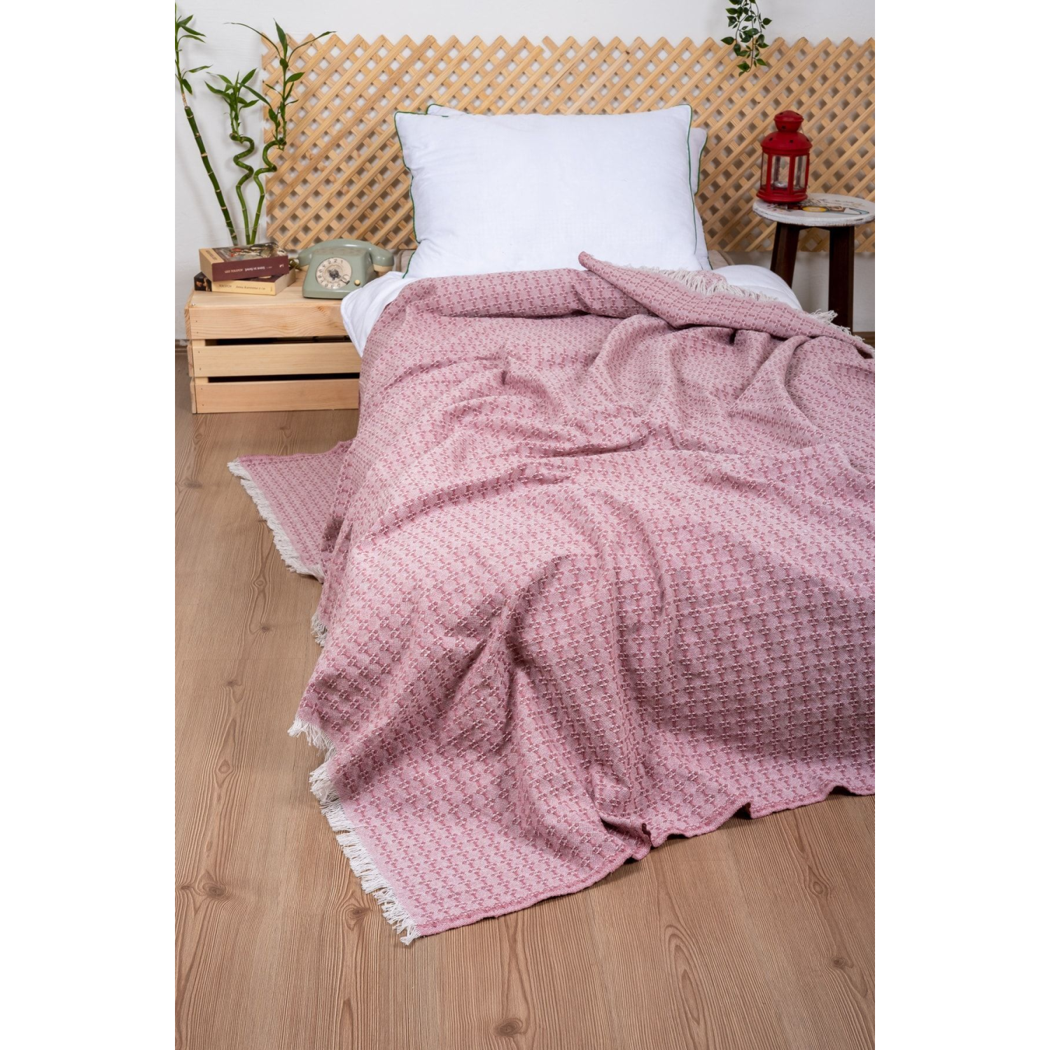 Store Leodikya Tek Kişilik Saçaklı Pike Ve Yatak Örtüsü