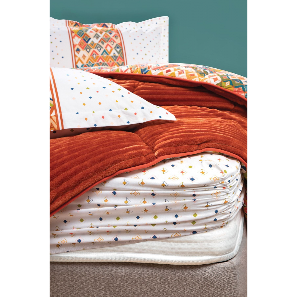 Diamond Çift Kişilik Triola Uyku Seti - Turuncu