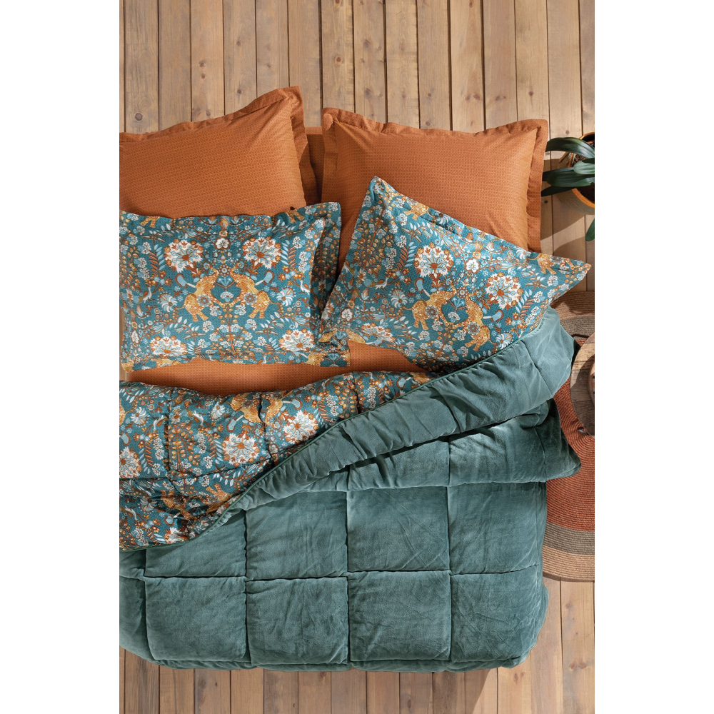 Madie Çift Kişilik Triola Uyku Seti - Zümrüt Yeşili