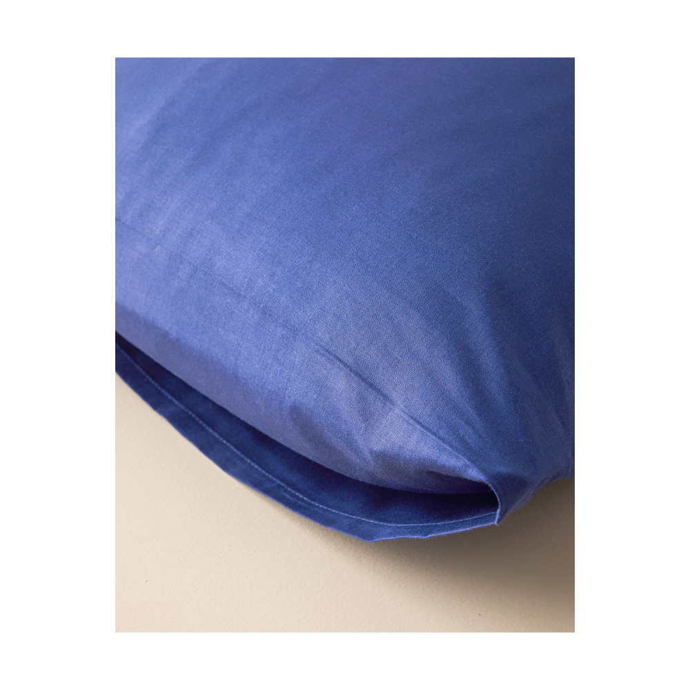 Düz Pamuklu 2'li Yastık Kılıfı Gece Mavisi