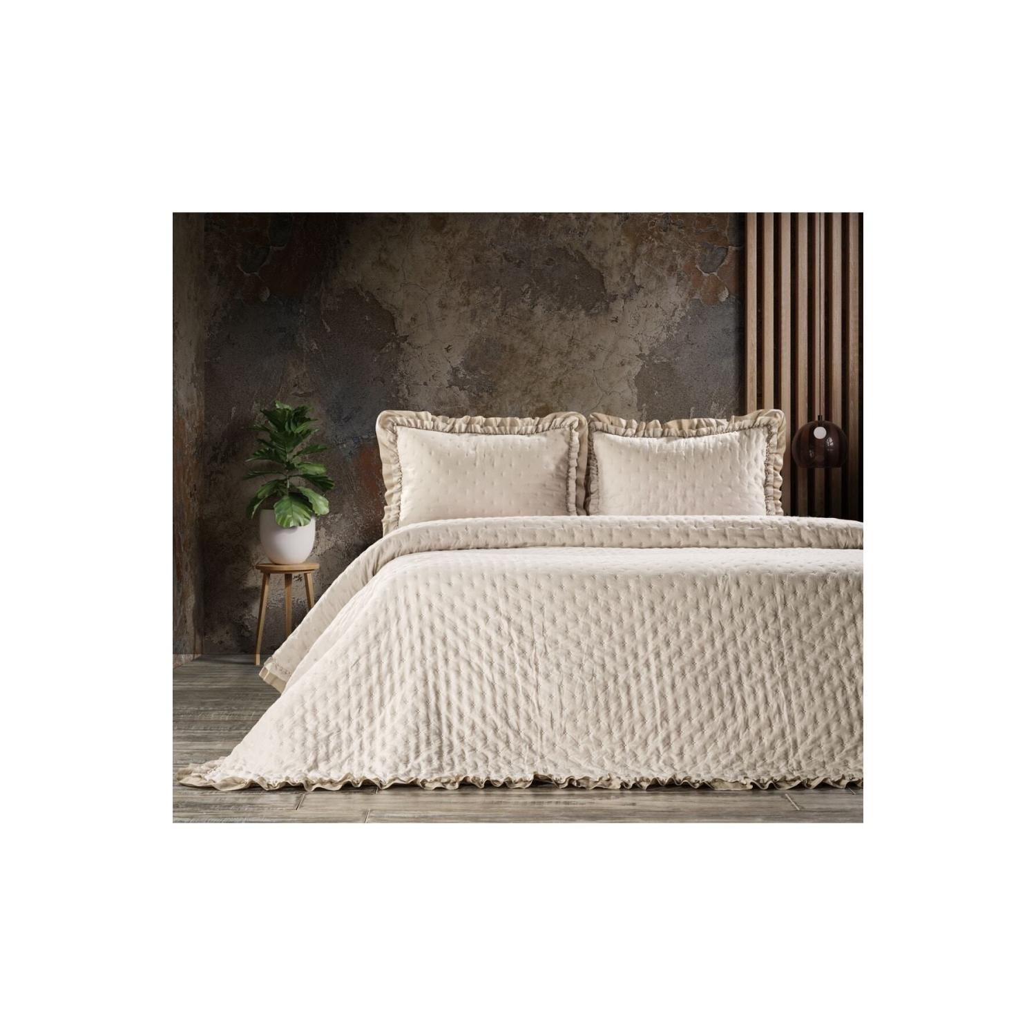 Lima Çift Kişilik Yatak Örtüsü / Bej