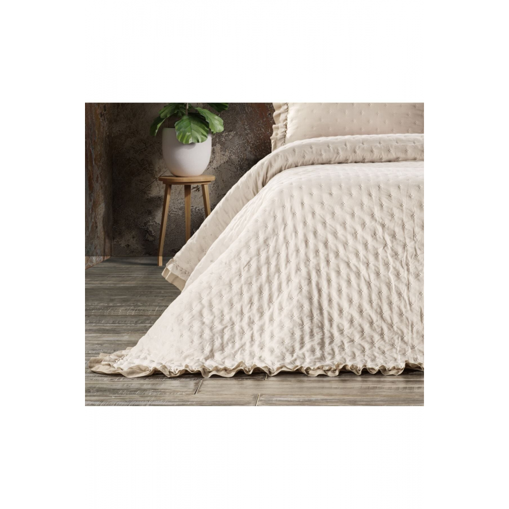 Lima Çift Kişilik Yatak Örtüsü / Bej