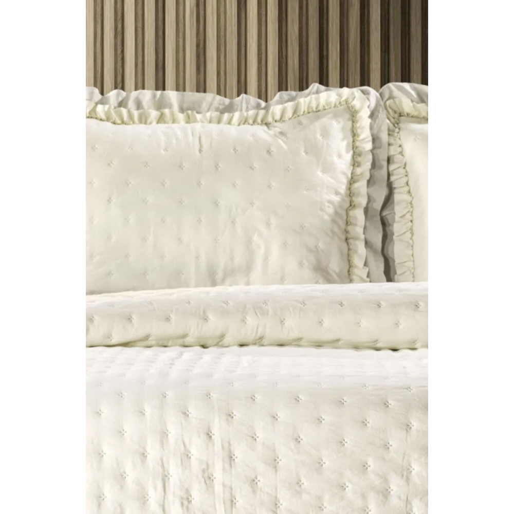 Lima Krem Tek Kişilik Yatak Örtüsü Seti