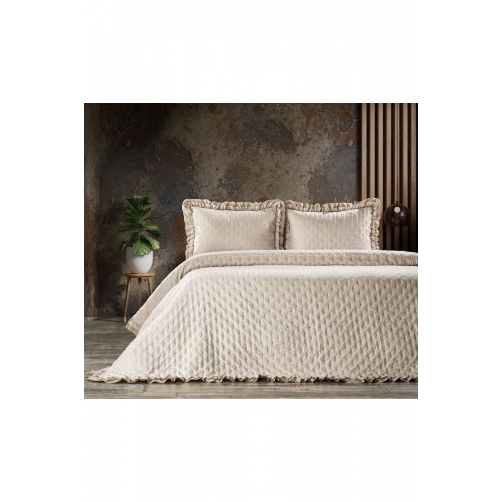 Lima Tek Kişilik Yatak Örtüsü / Bej