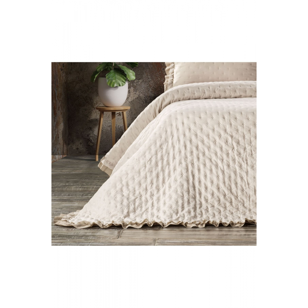 Lima Tek Kişilik Yatak Örtüsü / Bej