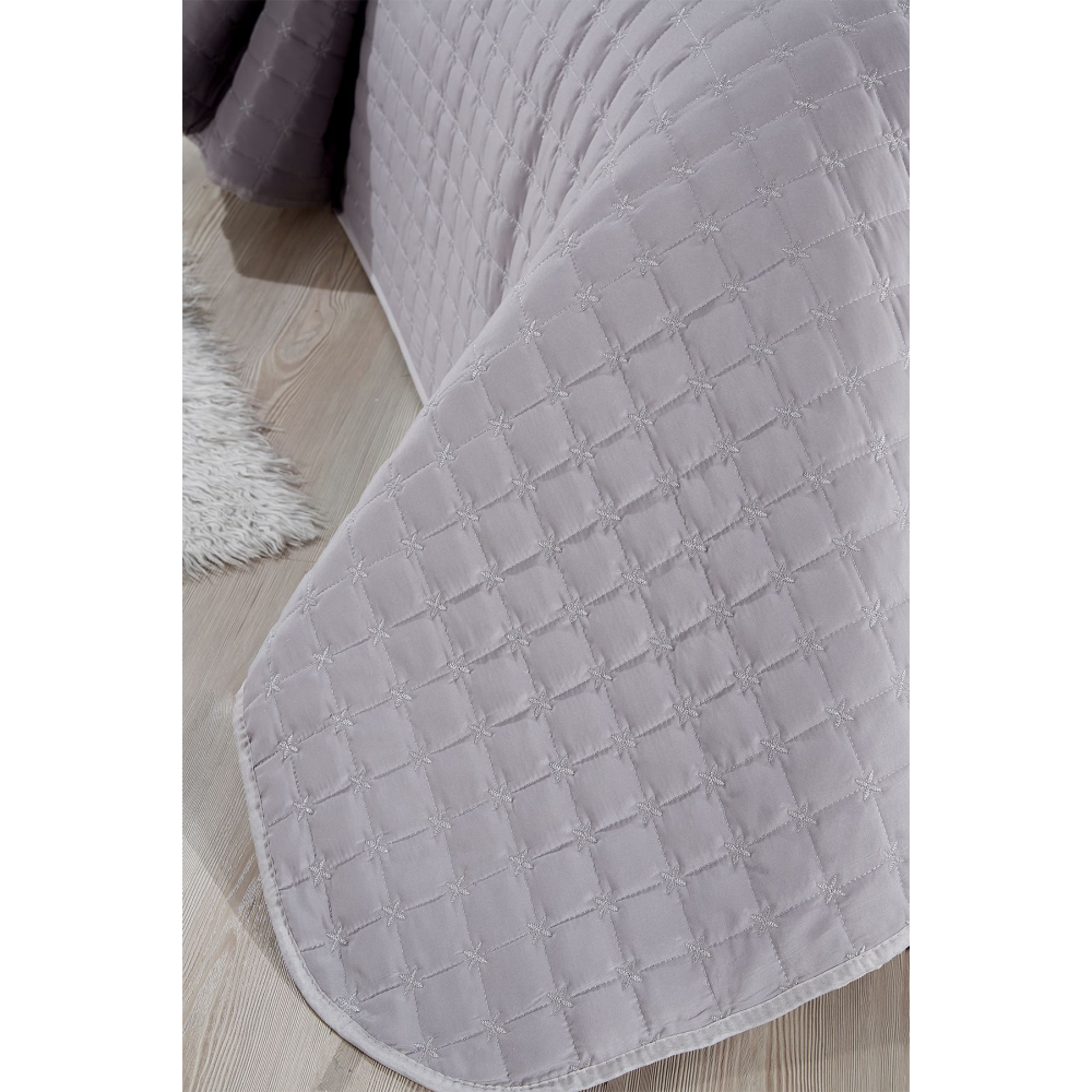 Meltem Tek Kişilik Yatak Örtüsü Gri