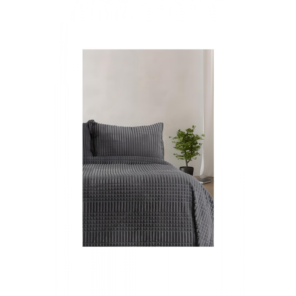 Modern Line 2 Parça Battaniye Seti - Antrasit