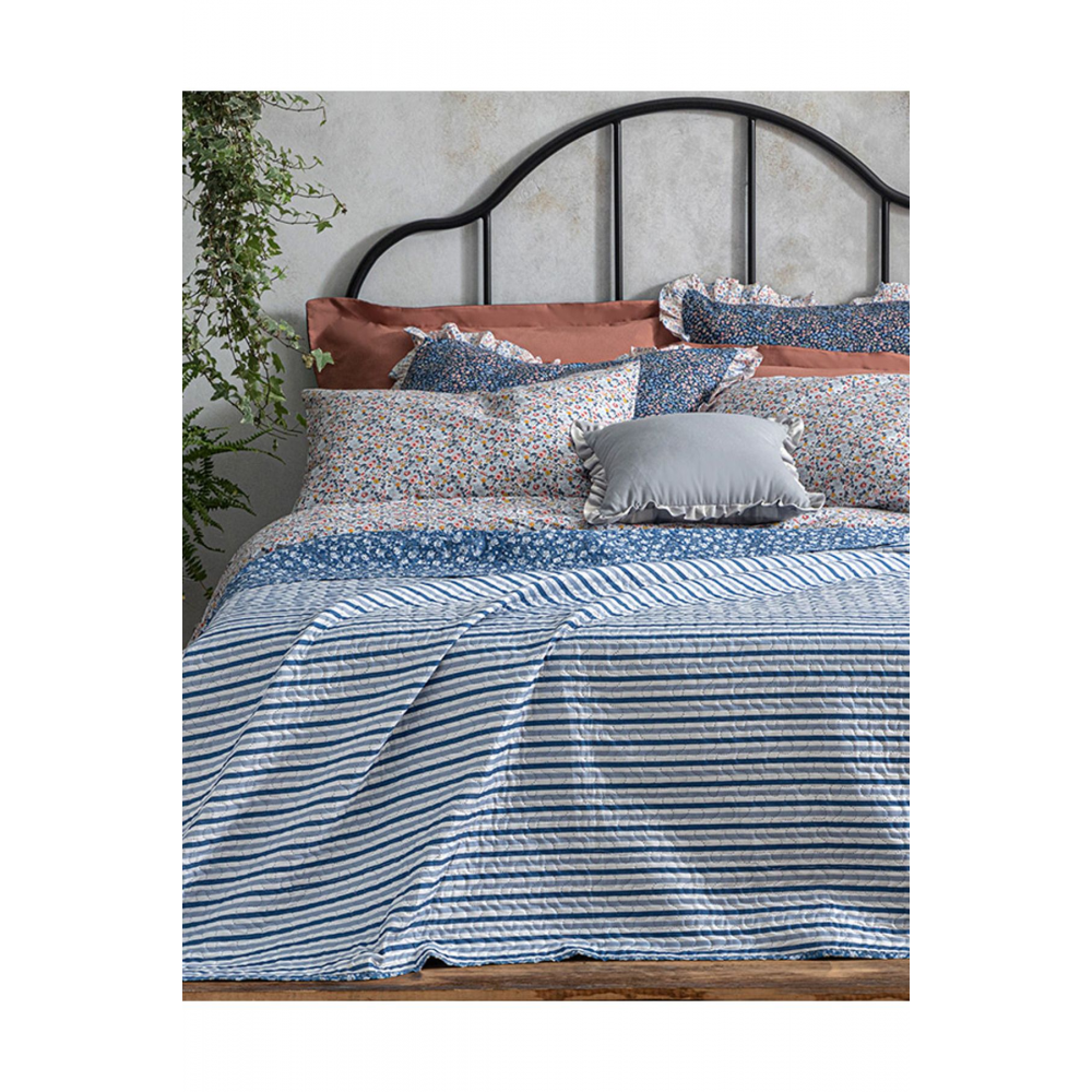 Sunrose Tek Kişilik Çok Amaçlı Örtü Mavi