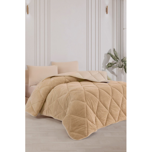 Battal Boy Lüx Bej Rengi Wellsoft Yorgan Çift Taraflı