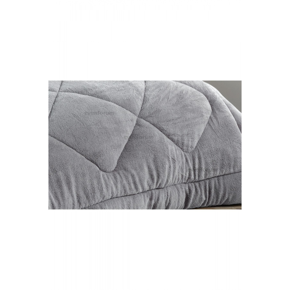 Çift Kişilik Lüx Gri Wellsoft Yorgan Çift Taraflı 195 X 215