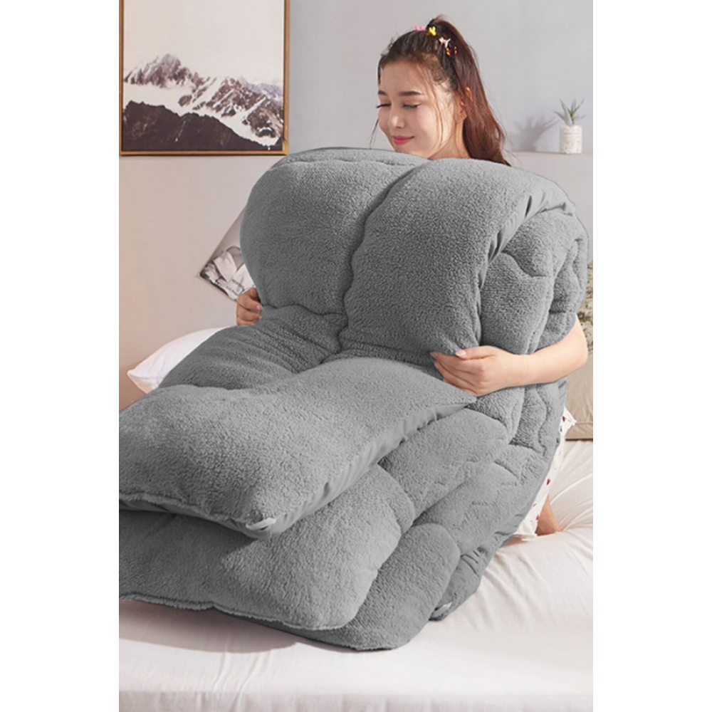 Tek Kişilik Lüx Gri Wellsoft Yorgan Çift Taraflı 155x215