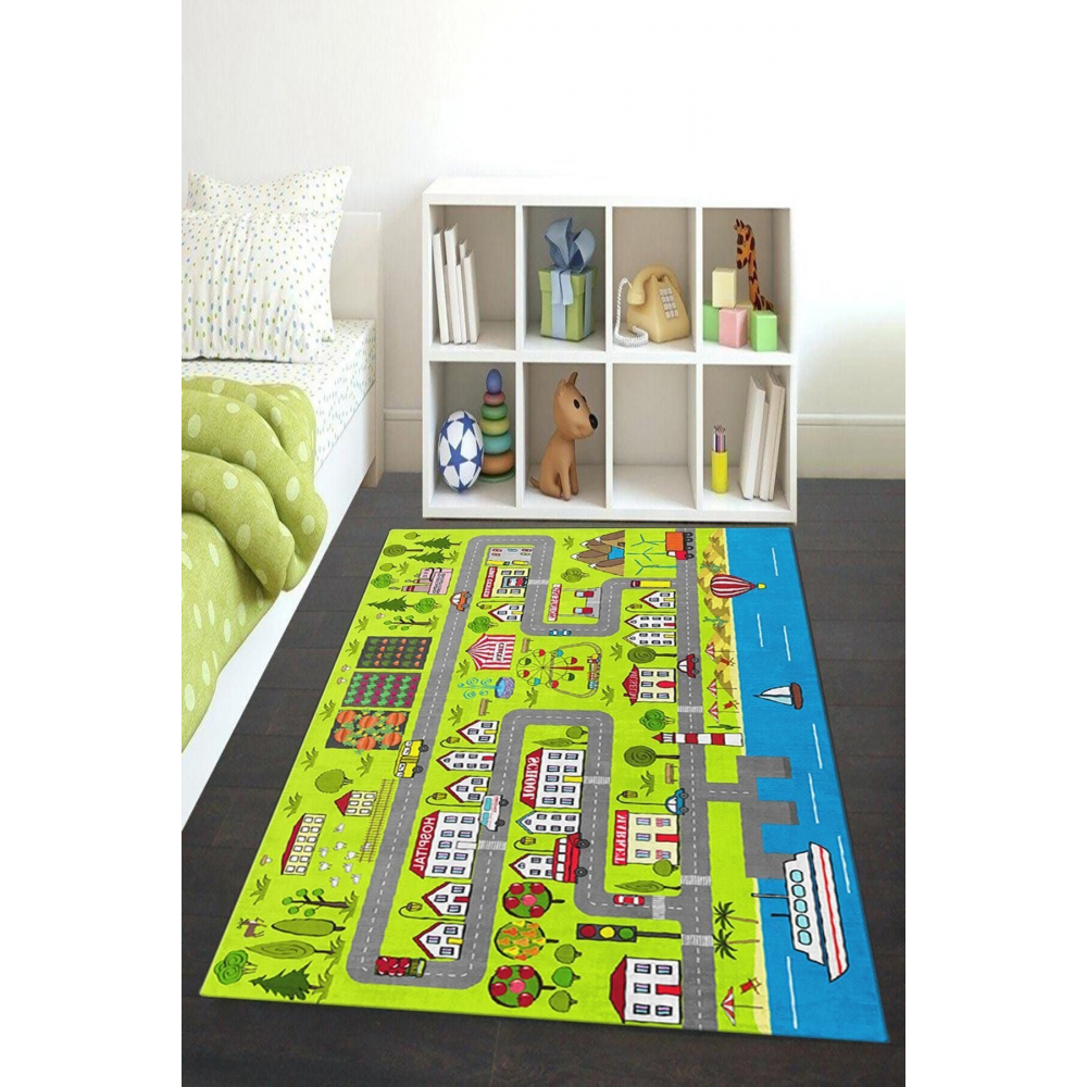 Dekoratif Özel Tasarım Ince Yıkanabilir Leke Tutmaz Modern Çocuk Halısı