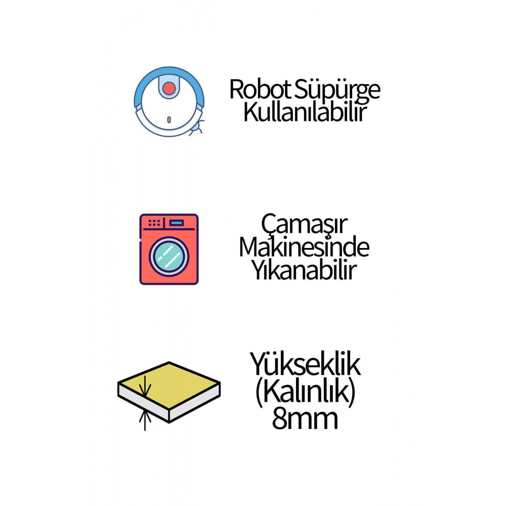 Makinede Yıkanabilir Kaymaz Taban Leke Tutmaz Eğitici Bebek Ve Çocuk Odası Halısı Oyun Matı