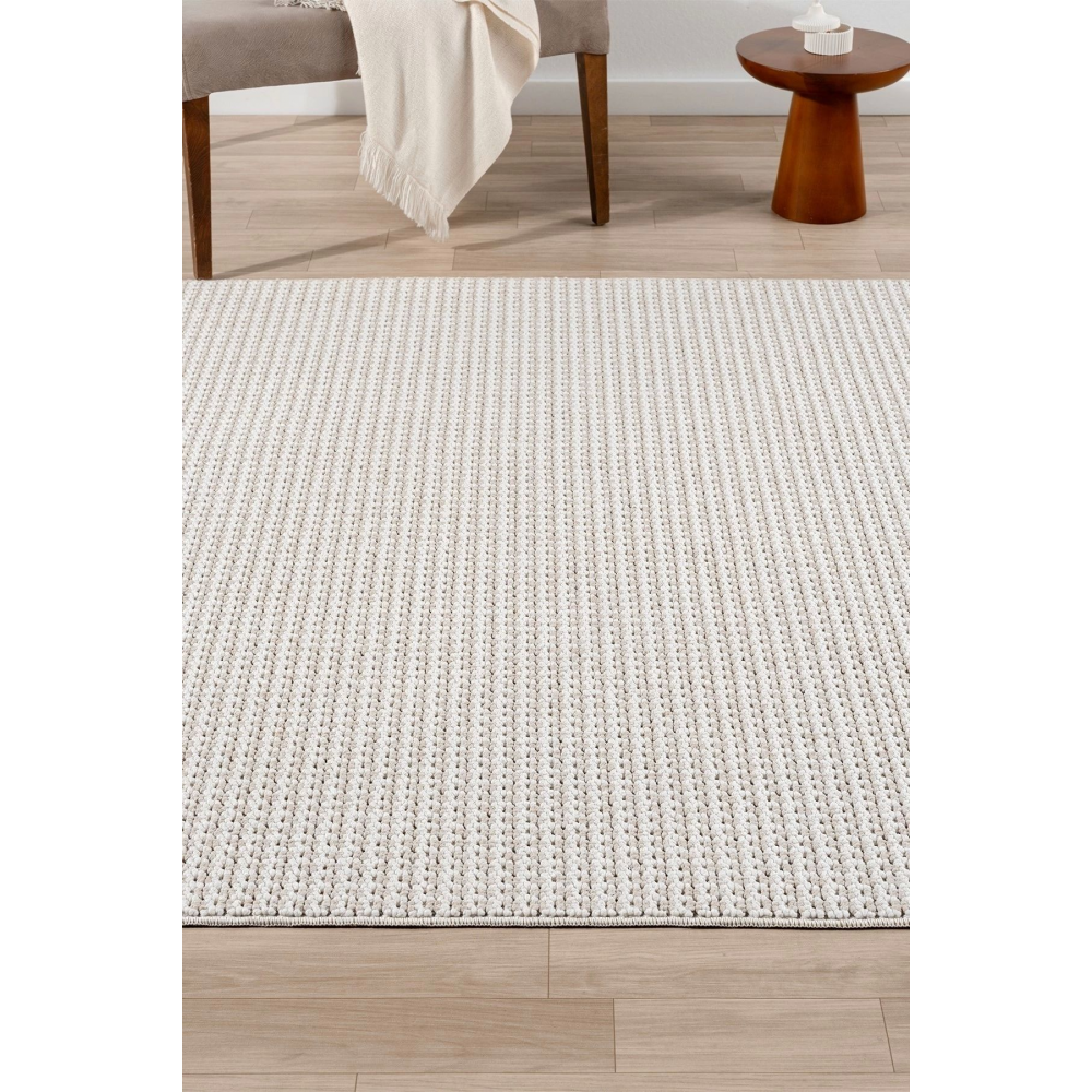 Beyaz Bej Yumuşak Dokulu Halı Kilim Salon Mutfak Koridor Yolluk Dokuma Makine Halısı 006