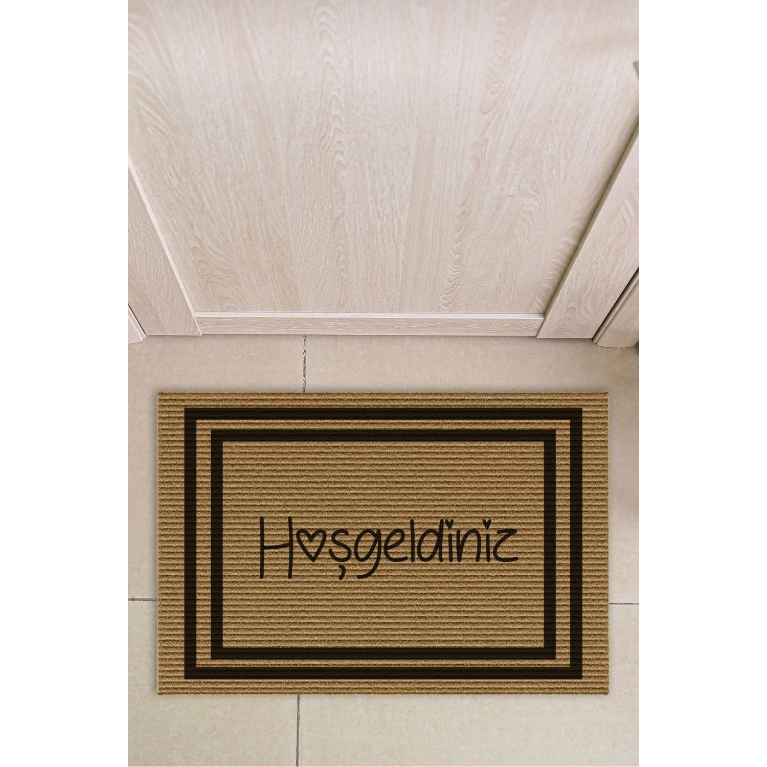 Hoşgeldiniz Desenli Kapı Önü Halı Paspas