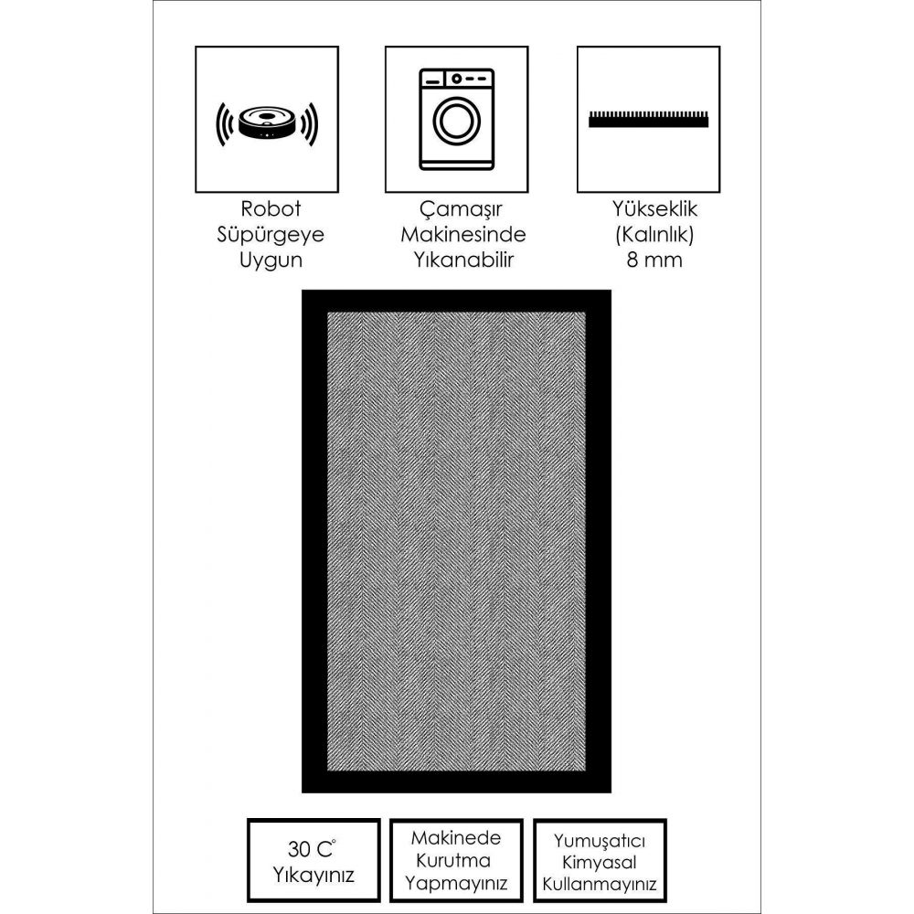 Dijital Baskı Yıkanabilir Kaymaz Taban Salon Halısı Mutfak Halısı Koridor Halısı